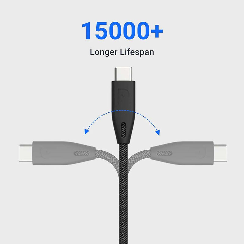 Powerology Braided USB-C to USB-C Cable (2m/6.6ft)