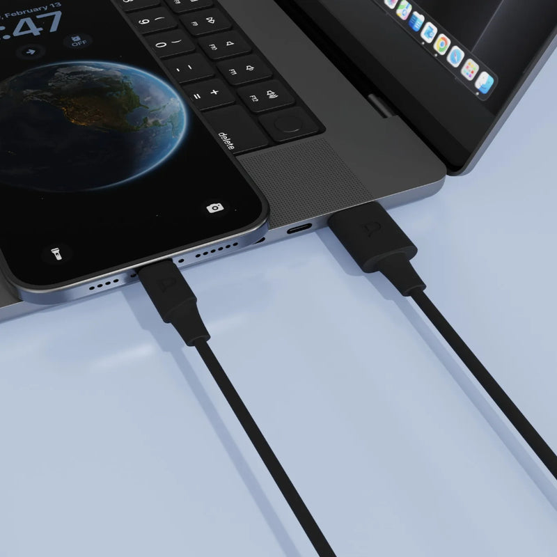 Powerology Power Sync Flex USB-A to Lightning Cable 1.2M Black