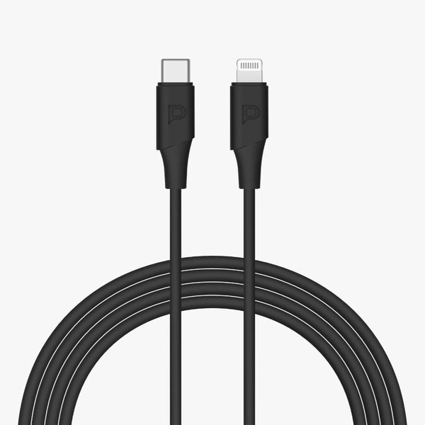Powerology Power Sync Flex USB-C to Lightning 1.2M Cable Black