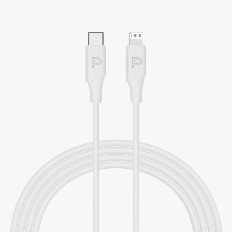 Powerology Power Sync Flex USB-C to Lightning 2M Cable White