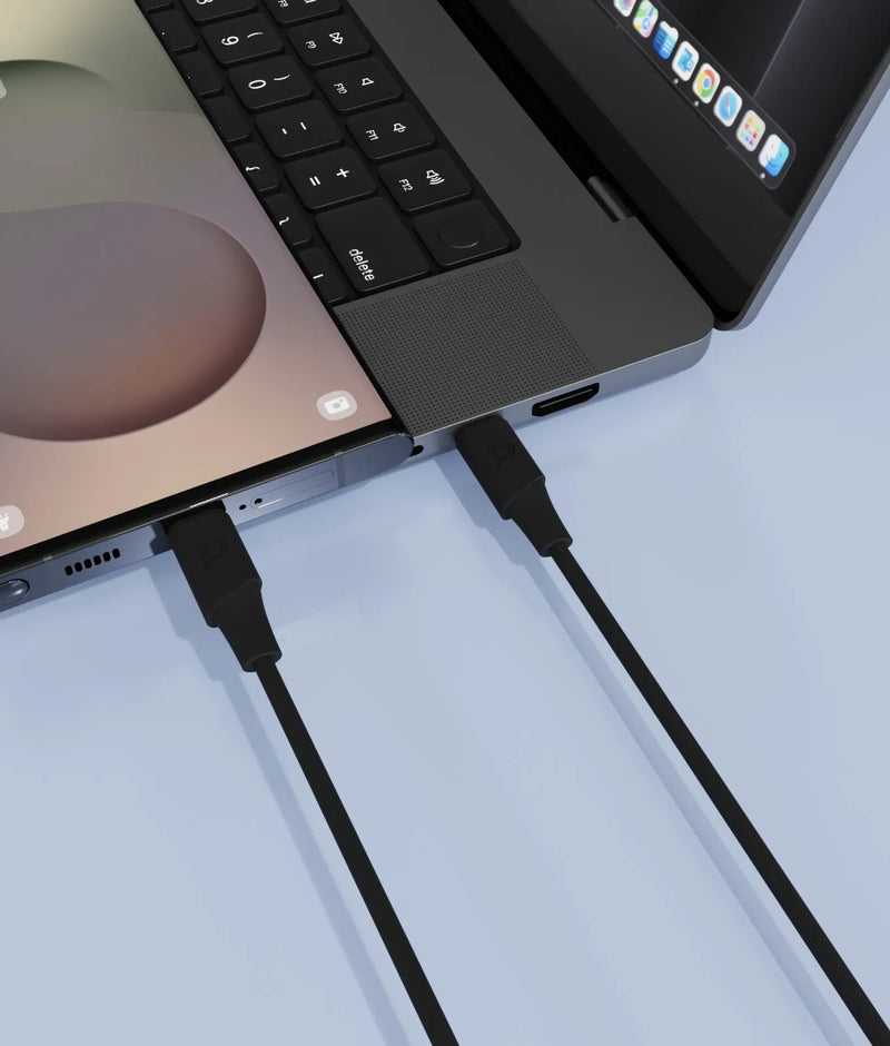 Powerology Power Sync Flex USB-C to USB-C 1.2M Cable PD 60W Black