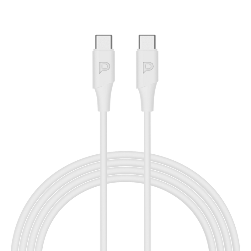 Powerology Power Sync Flex USB-C to USB-C 1.2M Cable PD 60W White