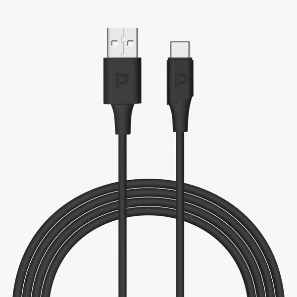 Powerology Power Sync Flex USB-A to USB-C 1.2M Cable PD 20W Black