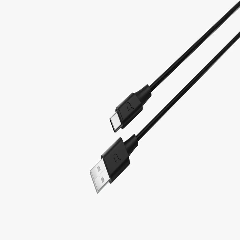 Powerology Power Sync Flex USB-A to USB-C 1.2M Cable PD 20W Black
