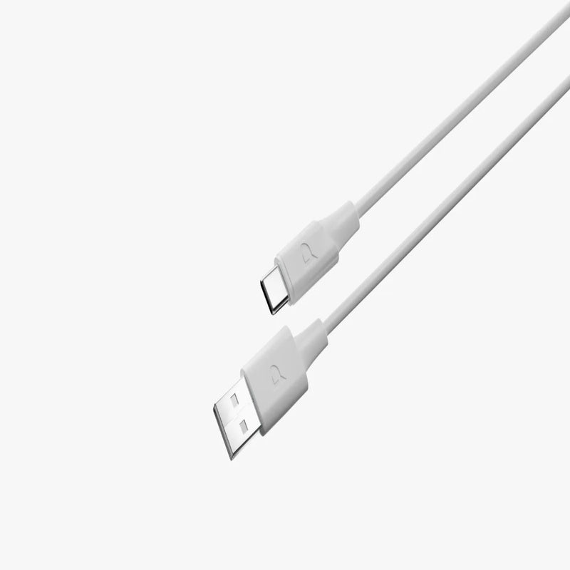 Powerology Power Sync Flex USB-A to USB-C 1.2M Cable PD 20W White