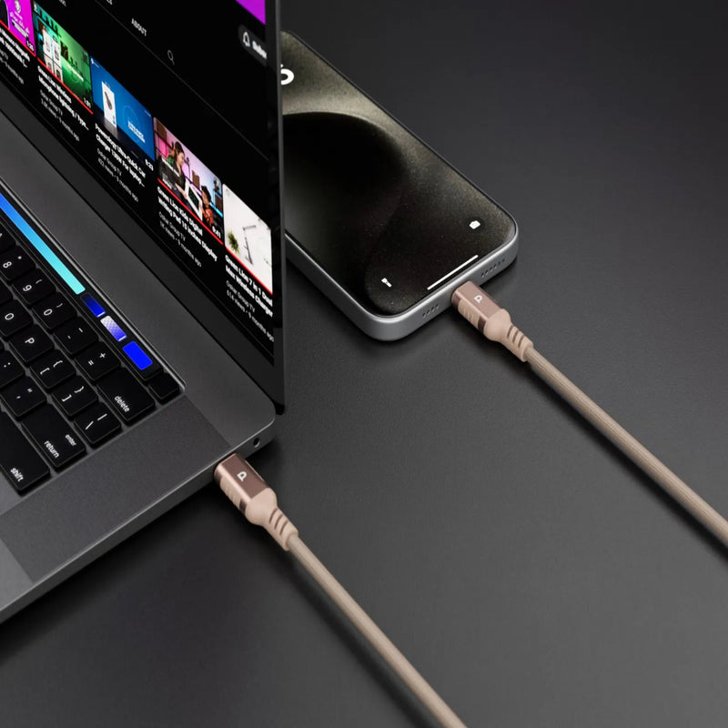 Powerology Power Sync Weave USB-C PD 60W 1.2M Cable Desert