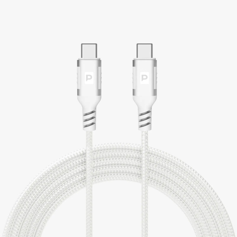 Powerology Power Sync Weave USB-C PD 60W 1.2M Cable Light Gray