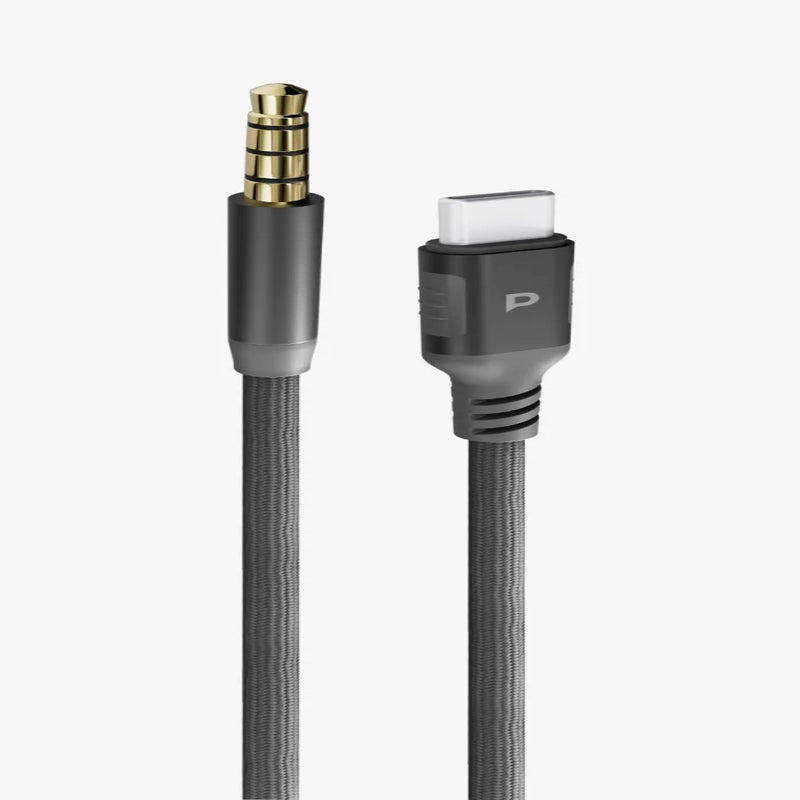 Powerology Power Sync Weave USB-C to 3.5mm Audio Cable Gray