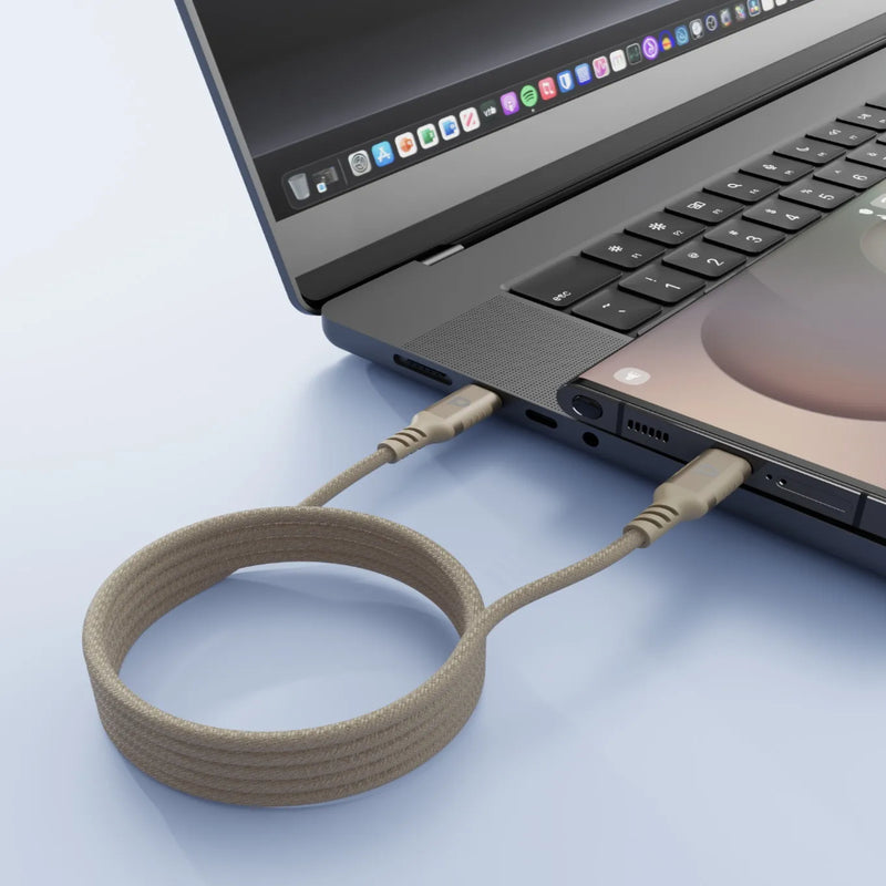 Powerology Malinka Weave Magnetic USB-C Cable 1.2M PD 60W Desert Titanium
