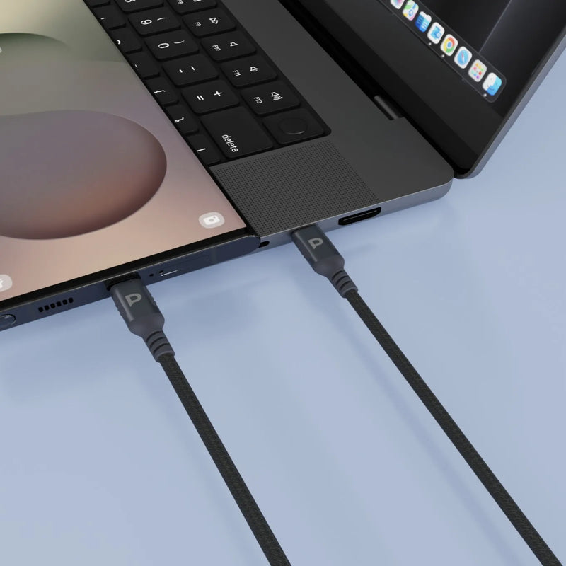 Powerology Power Sync Weave USB-C to USB-C 2M PD 100W Cable Gray