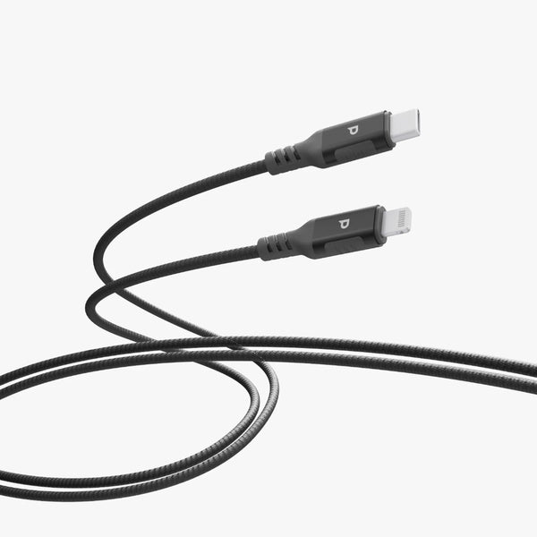 Powerology Power Sync Weave USB-C to Lightning 30W Cable Gray