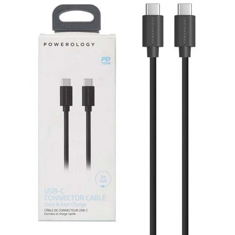 Powerology  PVC Type-C to Type-C Data And Fast Charge Cable 100W (2m/6.6ft)