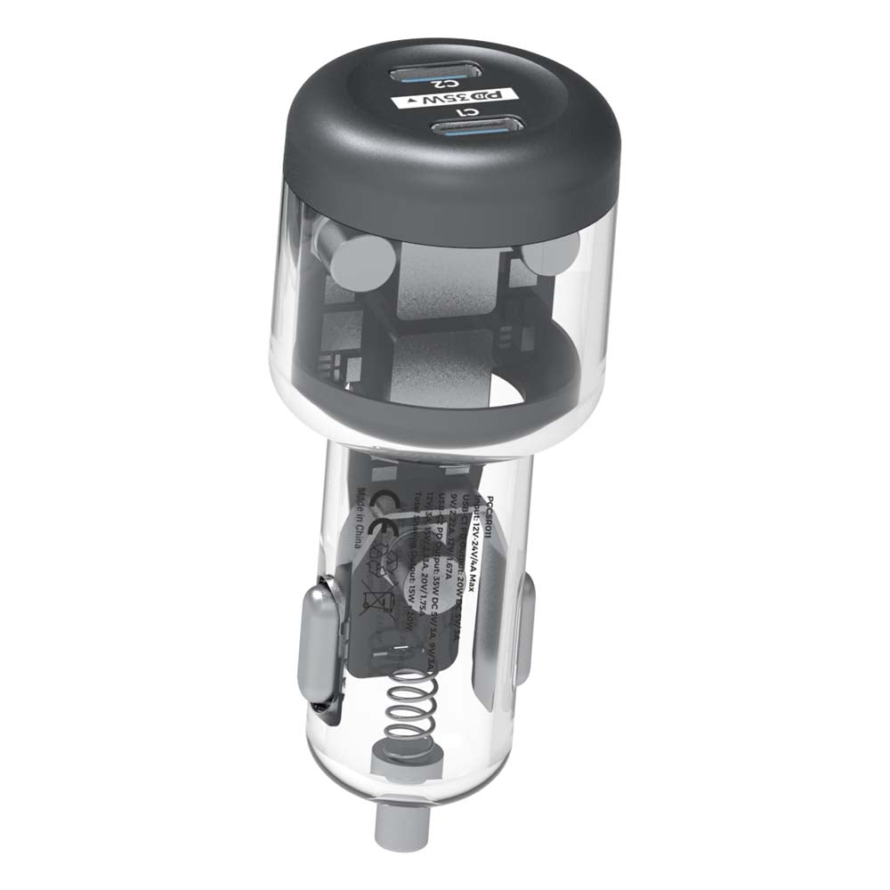 Car Charger Powerology Ultra-Quick 35W Dual USB-C Fast Charging Adapter