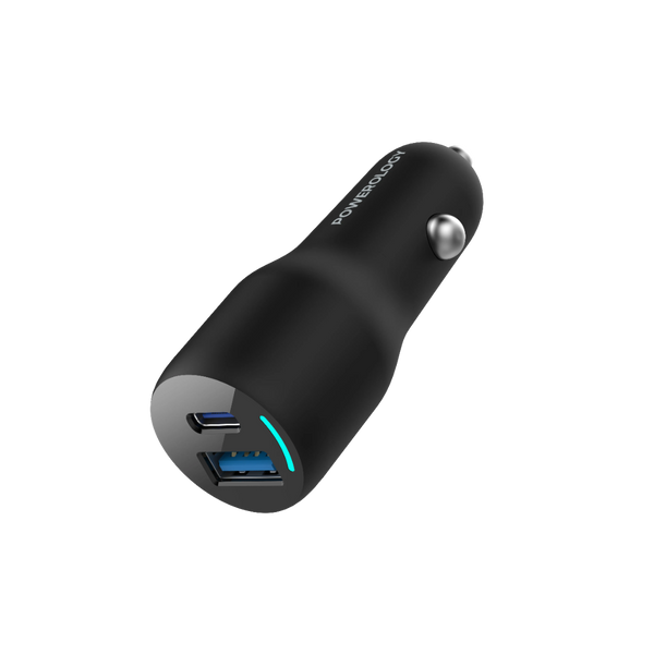 Powerology Dual Port Car Charger - Fast Charging 53W Black