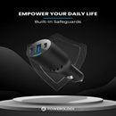 Powerology Triple Ports Car Charger - 85W Fast Charging Black