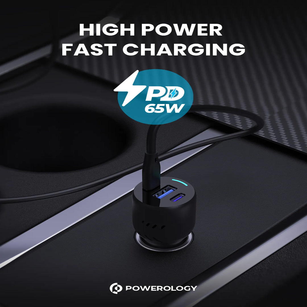 Triple Ports Car Charger - 85W Fast Charging Adapter With QC 18W & PD 65W