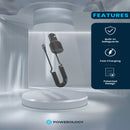 Powerology Triple Ports Car Charger with Type-C Cable Black