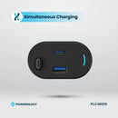 Powerology Type-C Retractable Car Charger - 115W Fast Charge Black