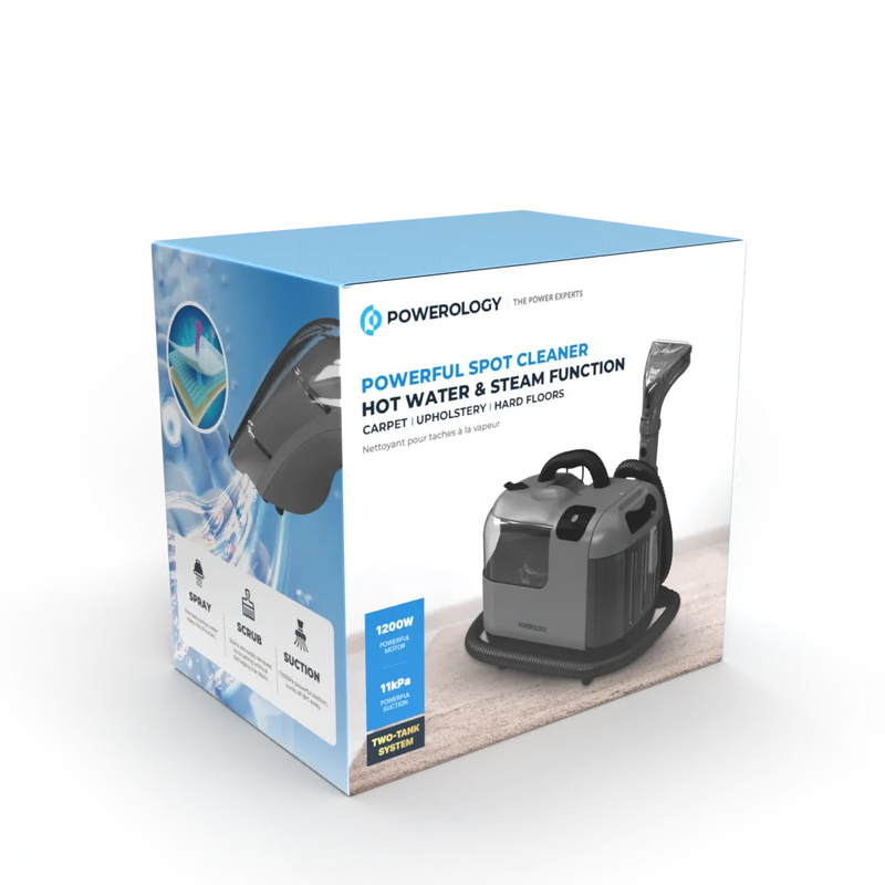 Powerology Powerful Spot & Stain Cleaner with Steam Function Black