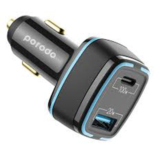 Porodo 120W Dual Output Car Super-Fast Charger