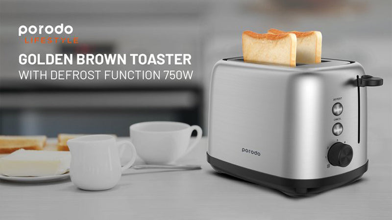 Porodo LifeStyle Golden Brown Toaster With Defrost Function