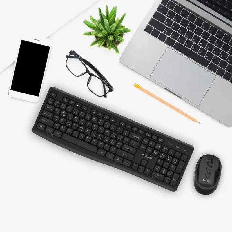 Porodo Dual Mode Wireless Keyboard Mouse Set