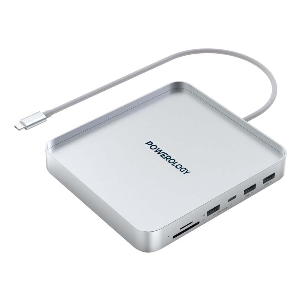 iMac USB-C Hub Stand With SSD Enclosure – Powerology 24 Inch Aluminum Dock