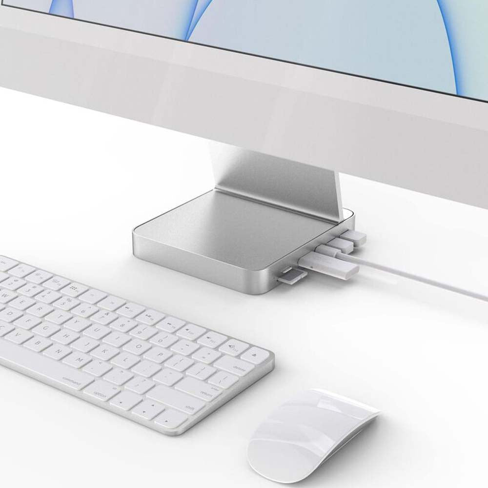 iMac USB-C Hub Stand With SSD Enclosure – Powerology 24 Inch Aluminum Dock