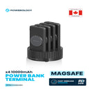 Powerology 4-in-1 10000mAh Powerbank with Built-In Cables Black