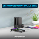 Powerology 4-in-1 10000mAh Powerbank with Built-In Cables Black