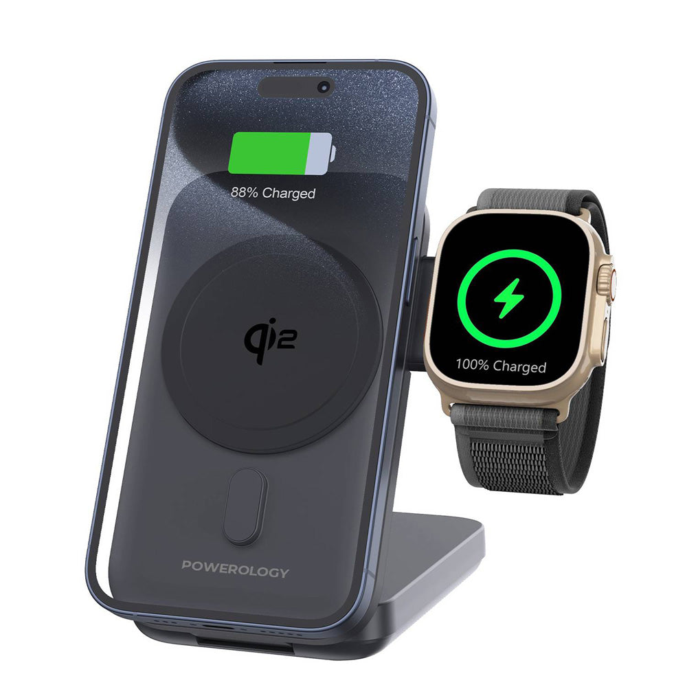 Qi2 MagSafe Power Bank - 10000mAh Portable Battery Pack With Folding Stand & Active Cooling