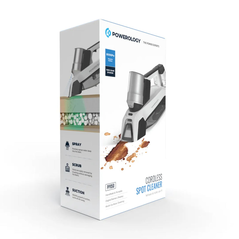 Powerology Cordless Spot Cleaner - Compact & Powerful White