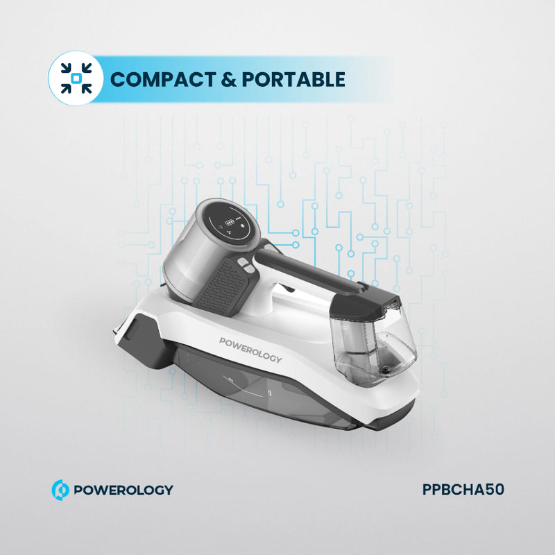 Powerology Cordless Spot Cleaner - Compact & Powerful White