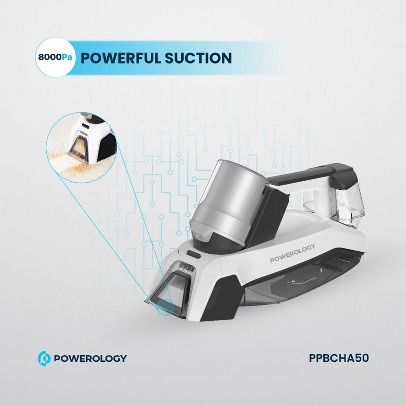 Powerology Cordless Spot Cleaner - Compact & Powerful White