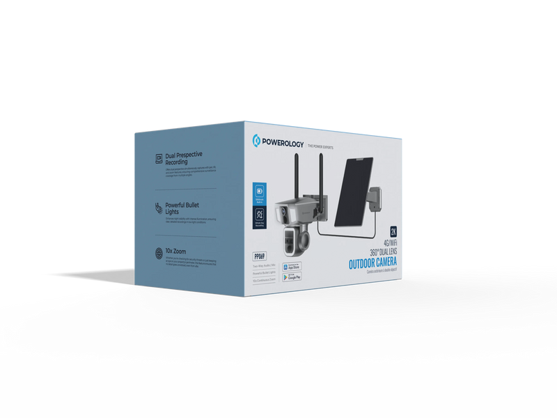 Powerology 4G/WIFI 10x Zoom 360° Versatile Camera Black