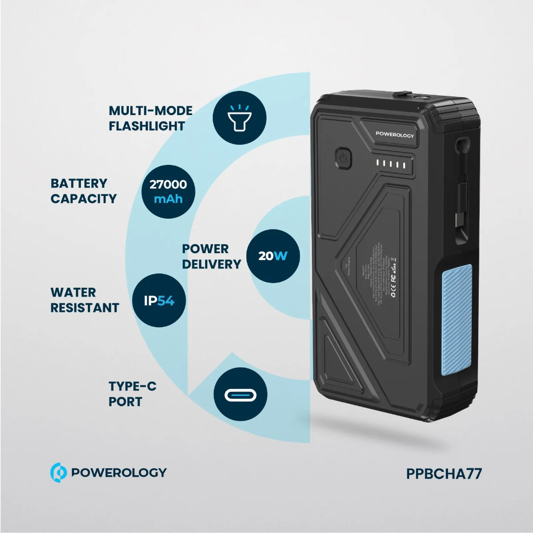 Solar Wireless Power Bank - 27000mAh Portable Charger with Fast Charging & Solar Panel