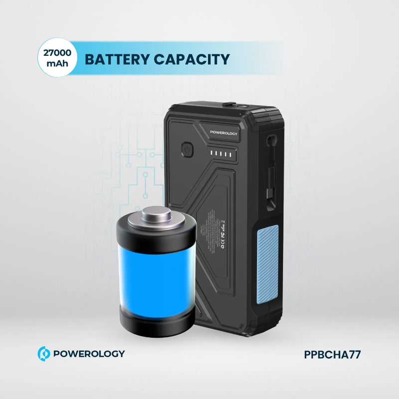 Powerology 27000mAh Solar Wireless Power Bank Black