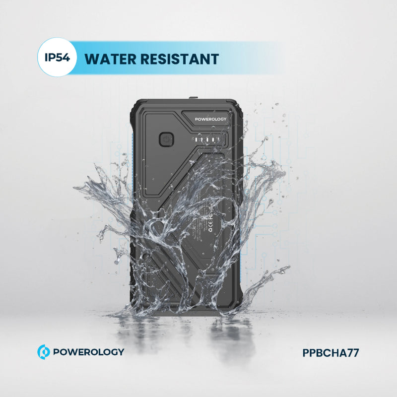 Powerology 27000mAh Solar Wireless Power Bank Black