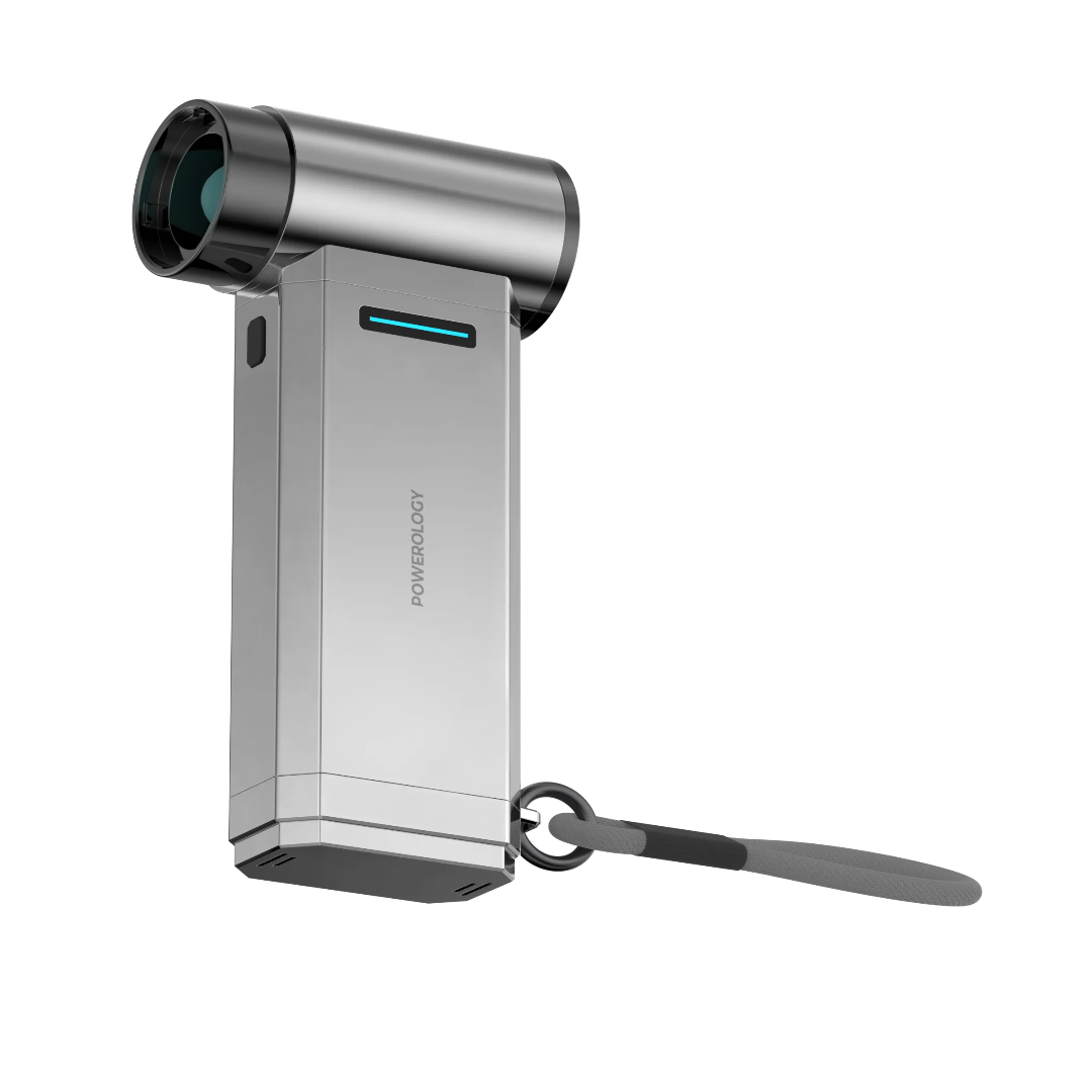 Turbo Jet Fan Vacuum - Powerology 4 Speed Portable Hand Fan & Cordless Mini Vacuum