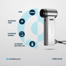 Powerology Turbo Jet Fan & Vacuum - 4 Speed, 4000mAh Silver
