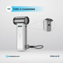 Powerology Turbo Jet Fan & Vacuum - 4 Speed, 4000mAh Silver