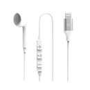 Powerology Mono Earphone with Lightning Connector - HD Sound White