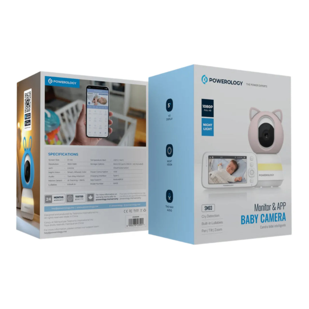 Smart Baby Monitor With AI Tracking - 1080p HD Camera, Night Vision & Two-Way Audio