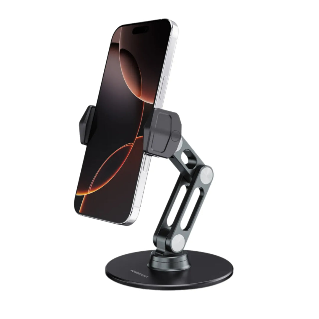 Multi-Angle Phone Stand - Adjustable Stable Holder with Rotating Metal Base