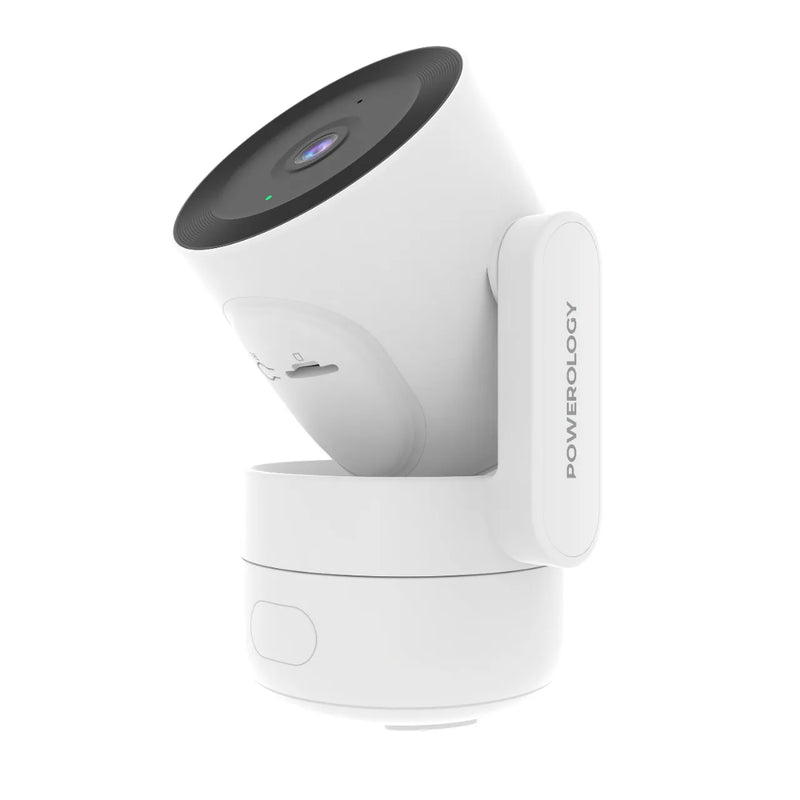 Powerology Indoor PTZ Smart Camera - 4MP, AI Monitoring White