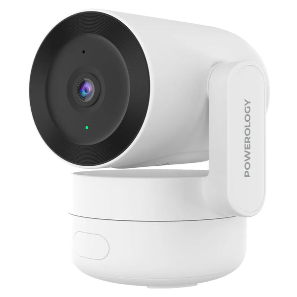 Powerology Indoor PTZ Smart Camera - 4MP, AI Monitoring White