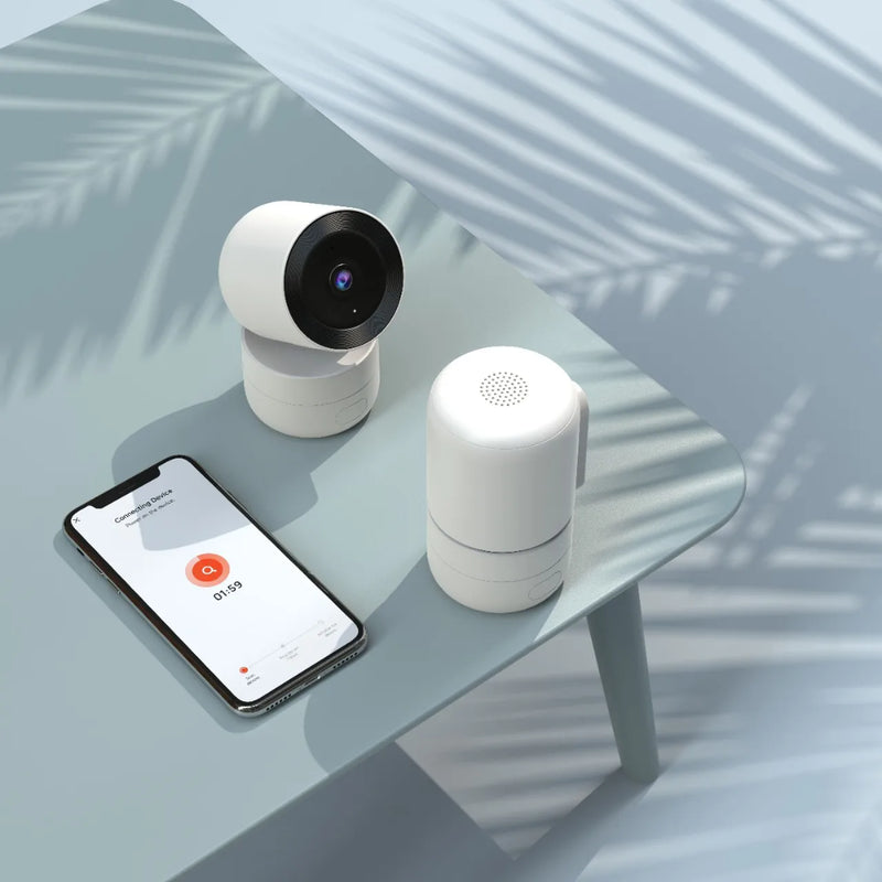 Powerology Indoor PTZ Smart Camera - 4MP, AI Monitoring White