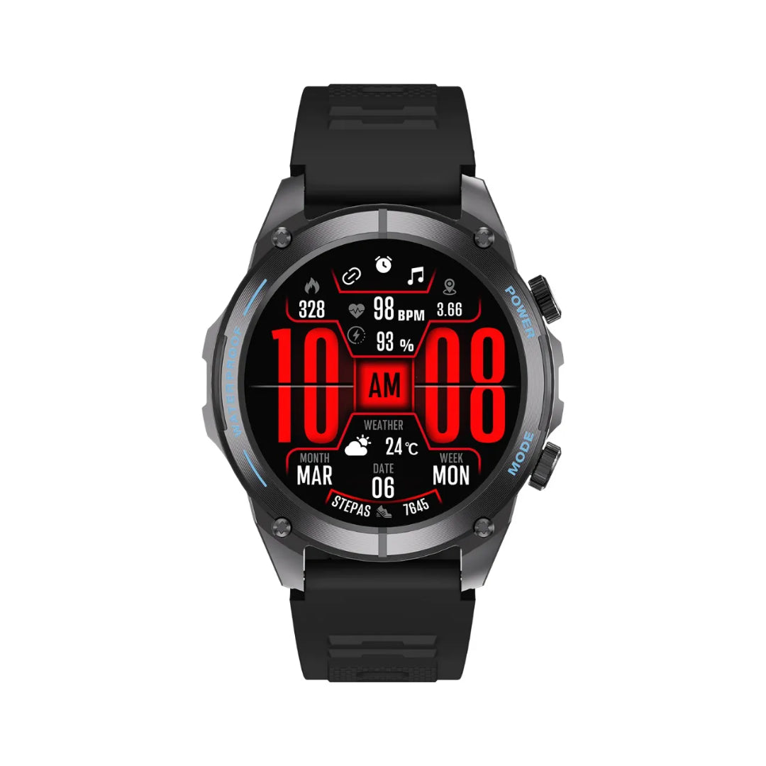 Rugged GPS Smartwatch - Powerology Titan Sports Watch With Compass, 3ATM Waterproof