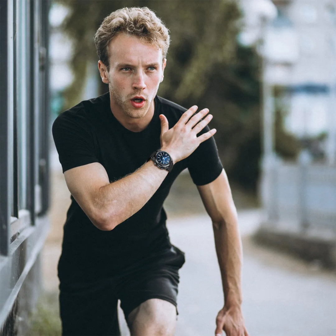 Rugged GPS Smartwatch - Powerology Titan Sports Watch With Compass, 3ATM Waterproof