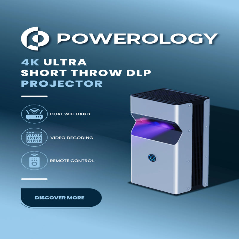 Powerology Ultra Short Throw DLP Projector - 1080P HD Black
